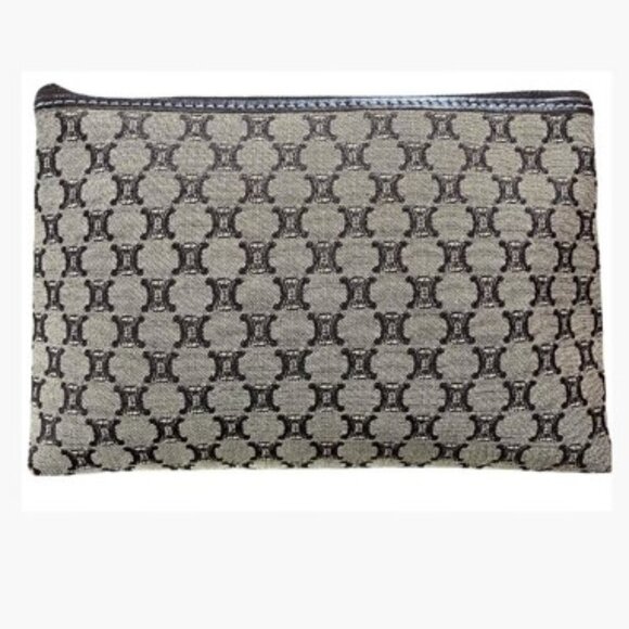 Celine Accessories - Celine Vintage Cosmetic Pouch Macadame or Triomphe Style Coated Canvas  EUC